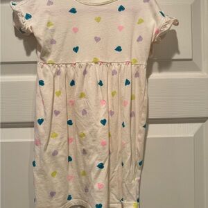 Heart Patterned Short Sleeve Dress